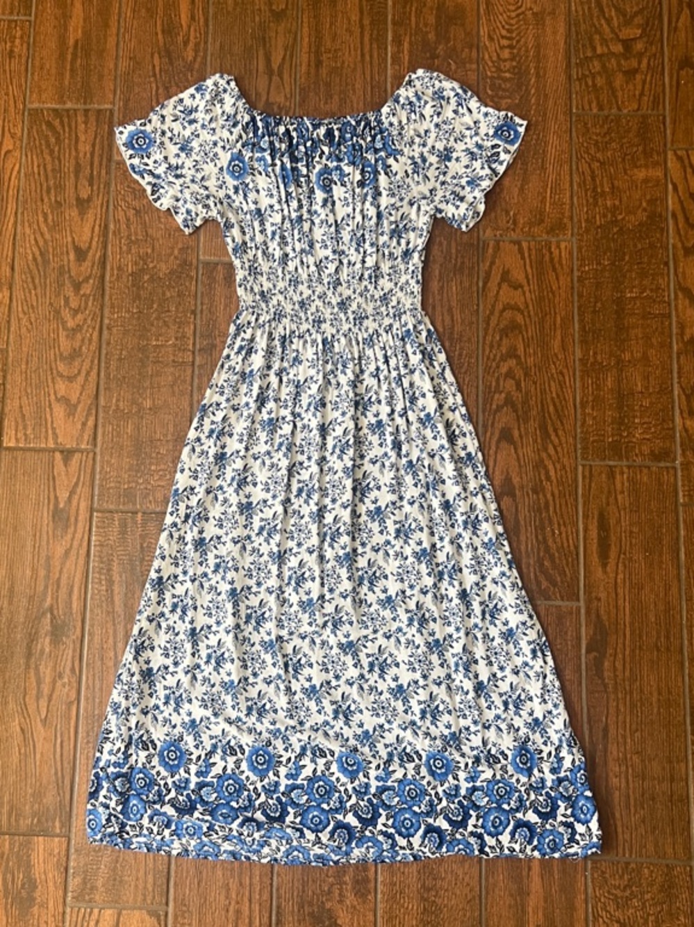 Kindred Blue and White Floral Maxi Dress - Picture 2 of 7